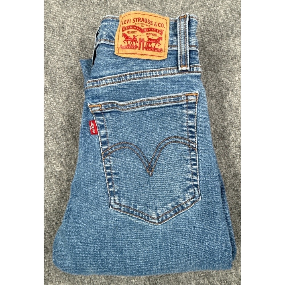 Levis 501 Womens 24 Wedgie Straight High Rise Button Fly Skinny Denim Jeans
